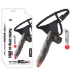Patriot Strapon 19 cm Belden Bağlamalı Titreşimli Zenci Penis